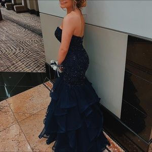 Navy Blue Mermaid Prom Dress